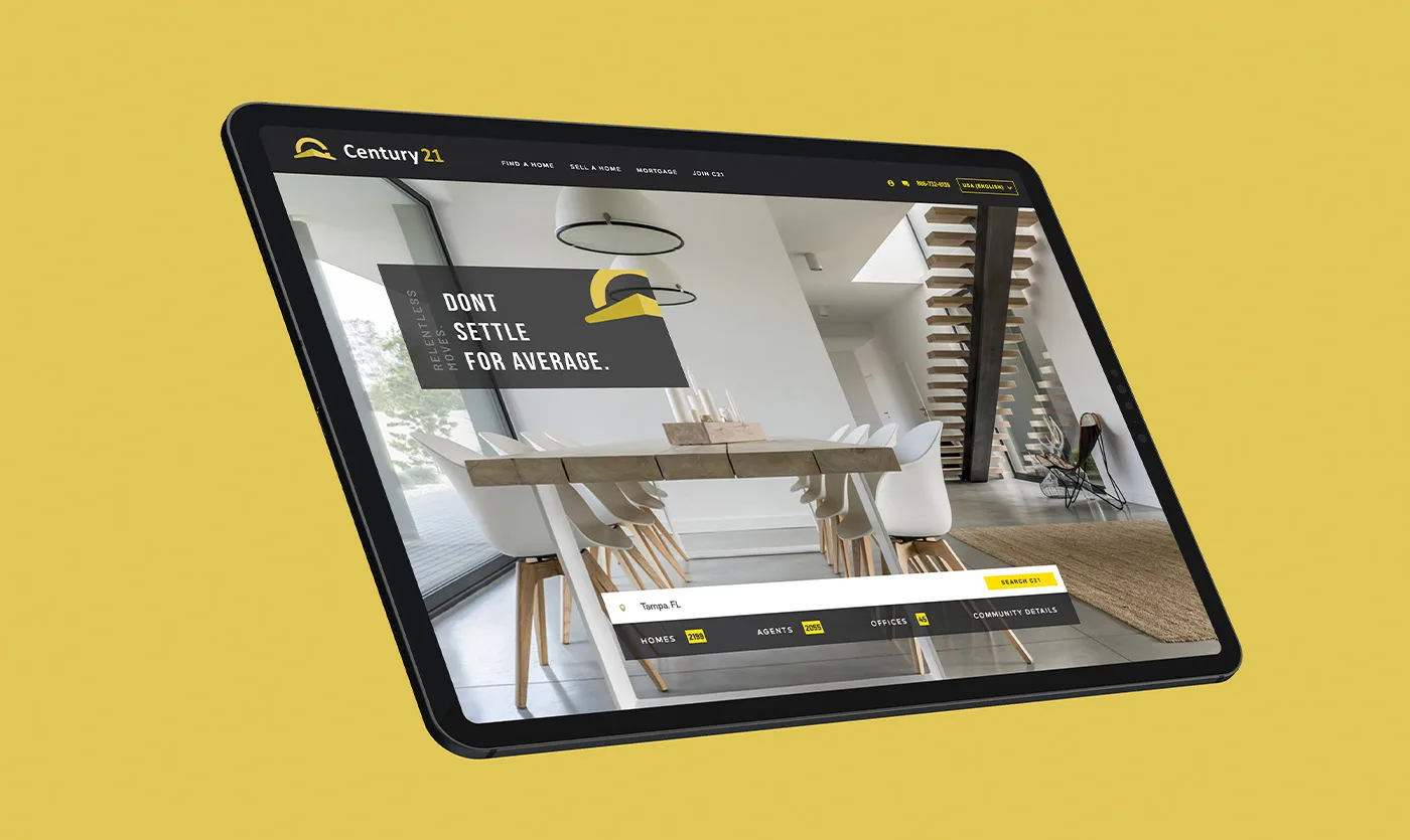 Century 21 rebranding applied to website