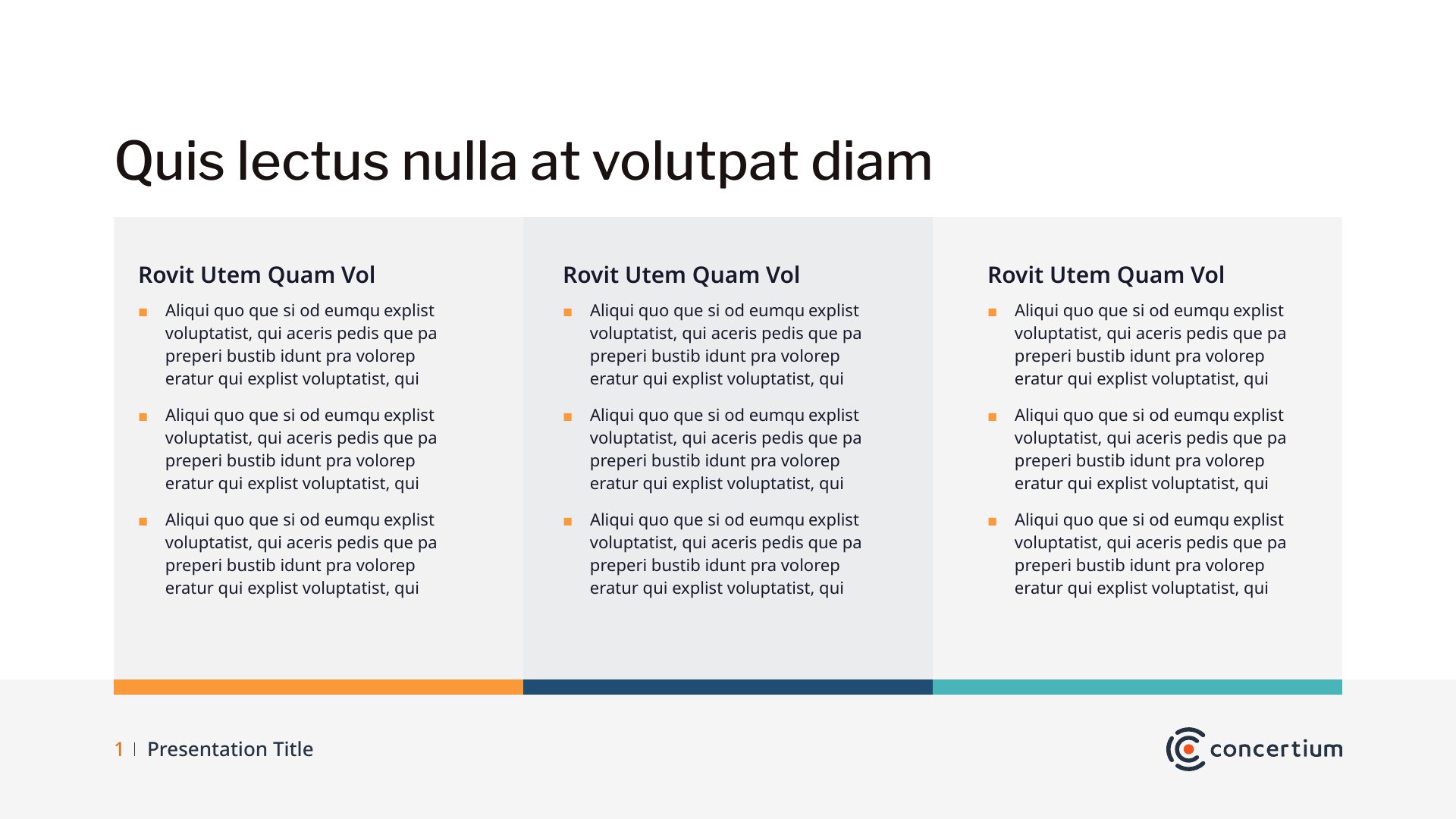 Concertium PowerPoint template closing layout