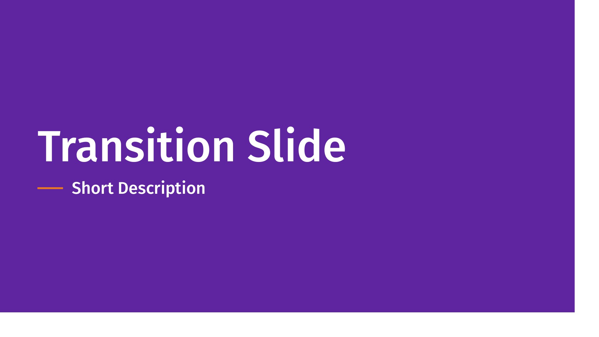 Think Big for Kids PowerPoint template transition slide